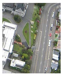 Side image - Aerial image of Otago Boys High School. 
