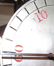 Clock second hand.