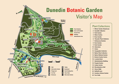 Map of the Dunedin Botanic Garden
