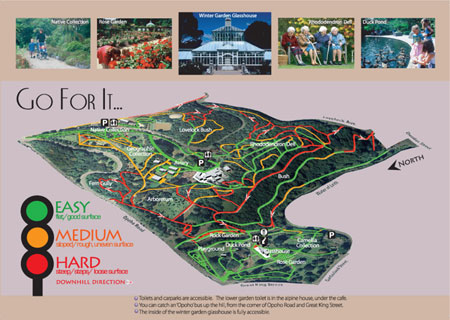 Access map of the Dunedin Botanic Garden