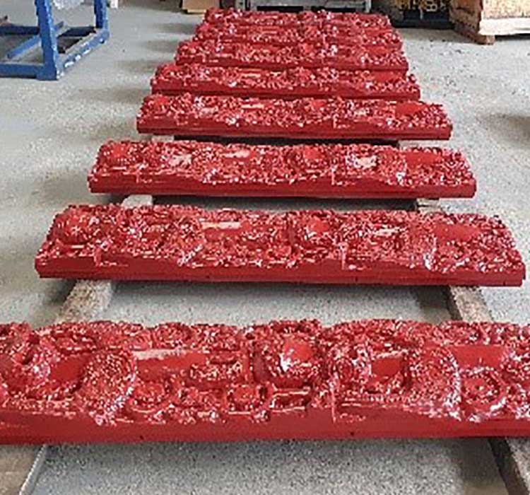 Cast aluminium panels after painting