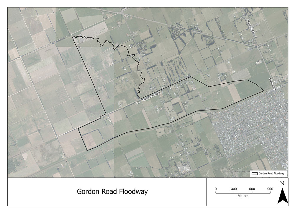 Gordon Road Floodway area map
