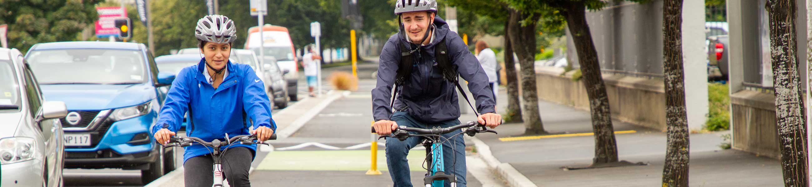 Two cyclists in Dunedin