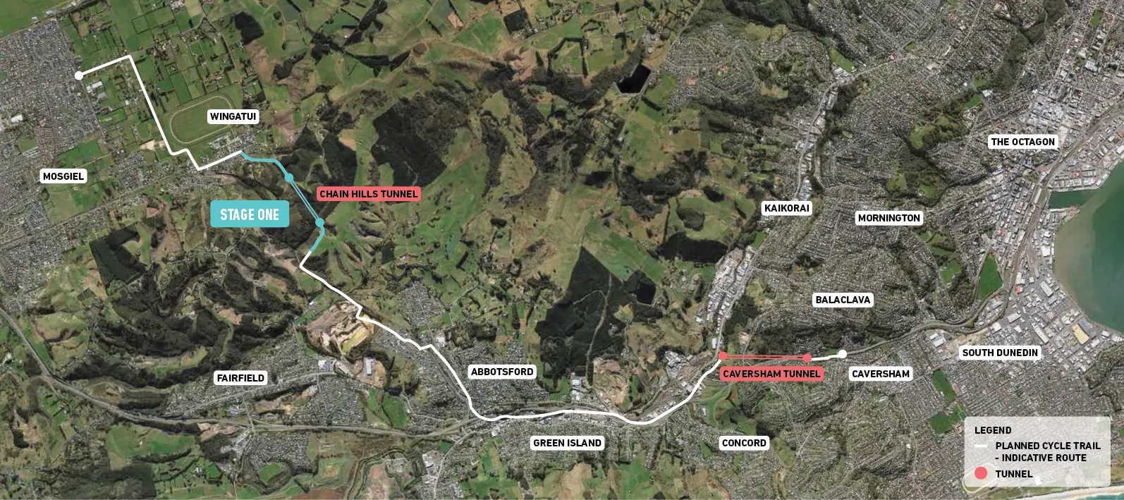 Tunnels Bike Trail Map Without Bridges First stage of Dunedin Tunnels Trail set to begin