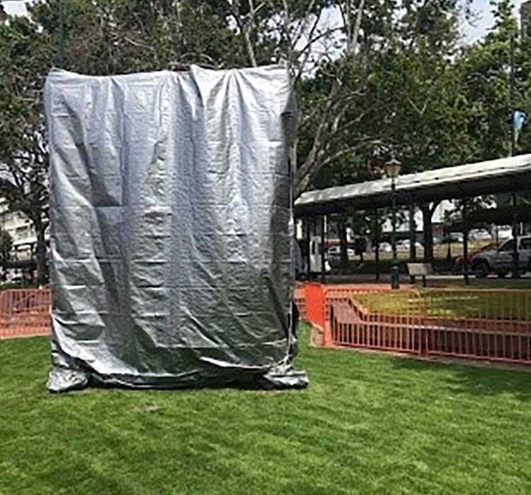 Awaiting the karakia and unveiling