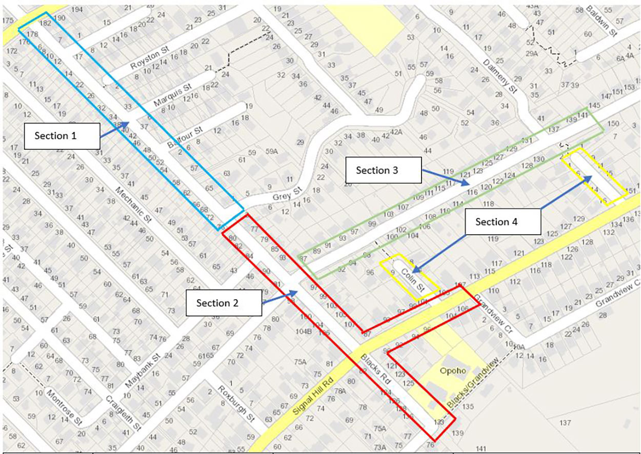 Blacks Road area of works