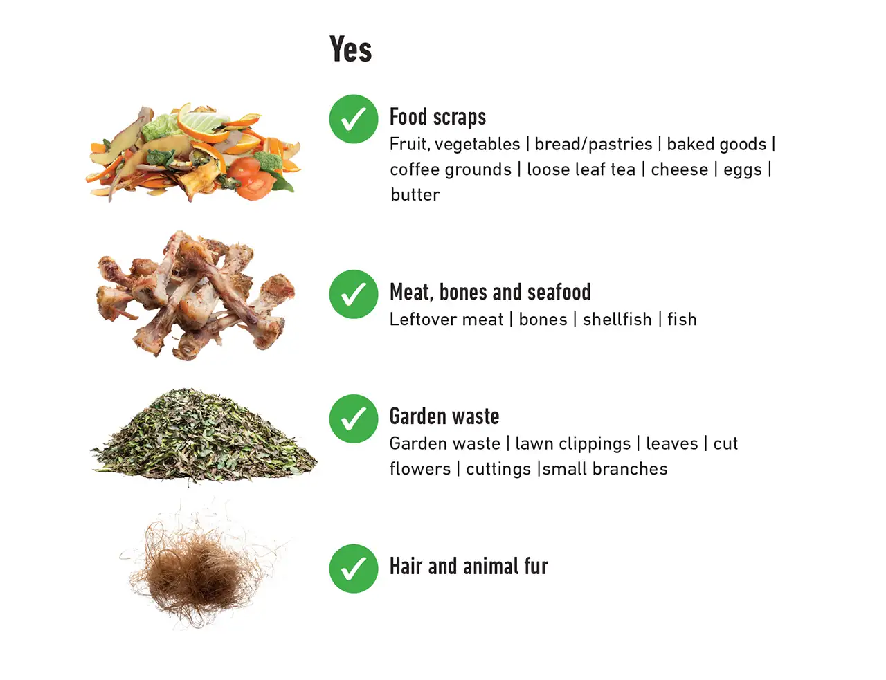 Acceptable items for red-lidded rubbish bin Acceptable items for red-lidded rubbish bin