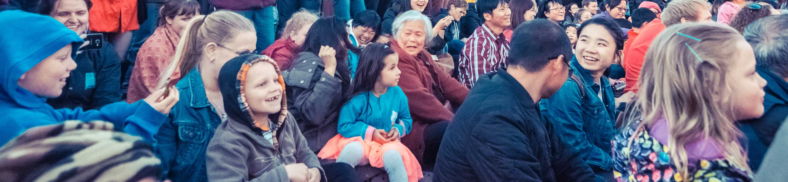 Crowd enjoyinng an event at the Chinese Gardens 
