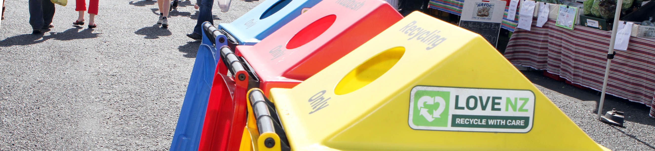 Recycling Bins at Otago Farmers Market