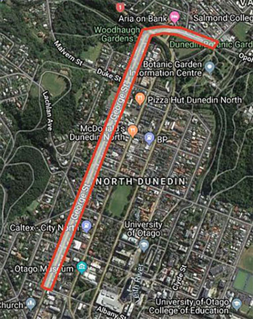 George St to Bank Street route