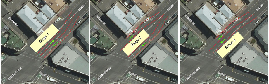 Map of North Road crossing stages