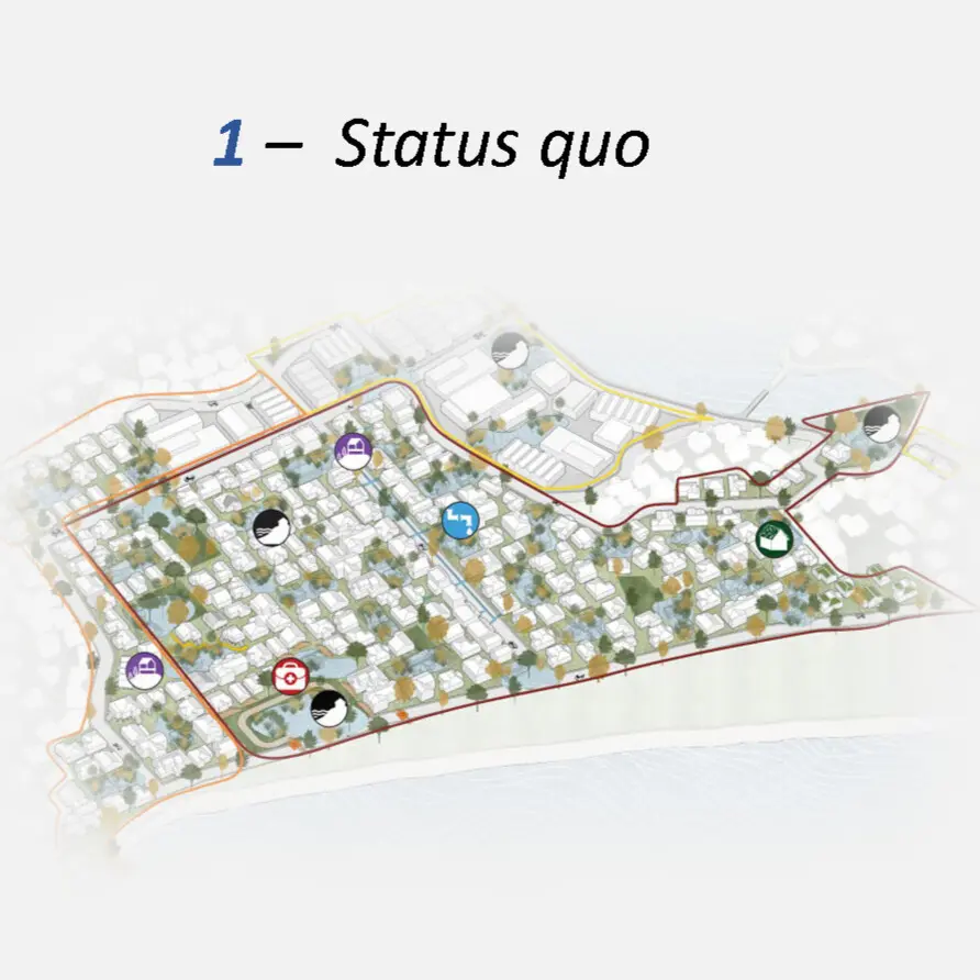 Let water in - Relocate to raised land Let water in - Relocate to raised land