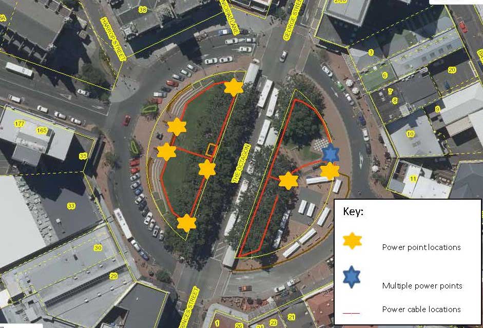 Power and cable locations map Power and cable locations map