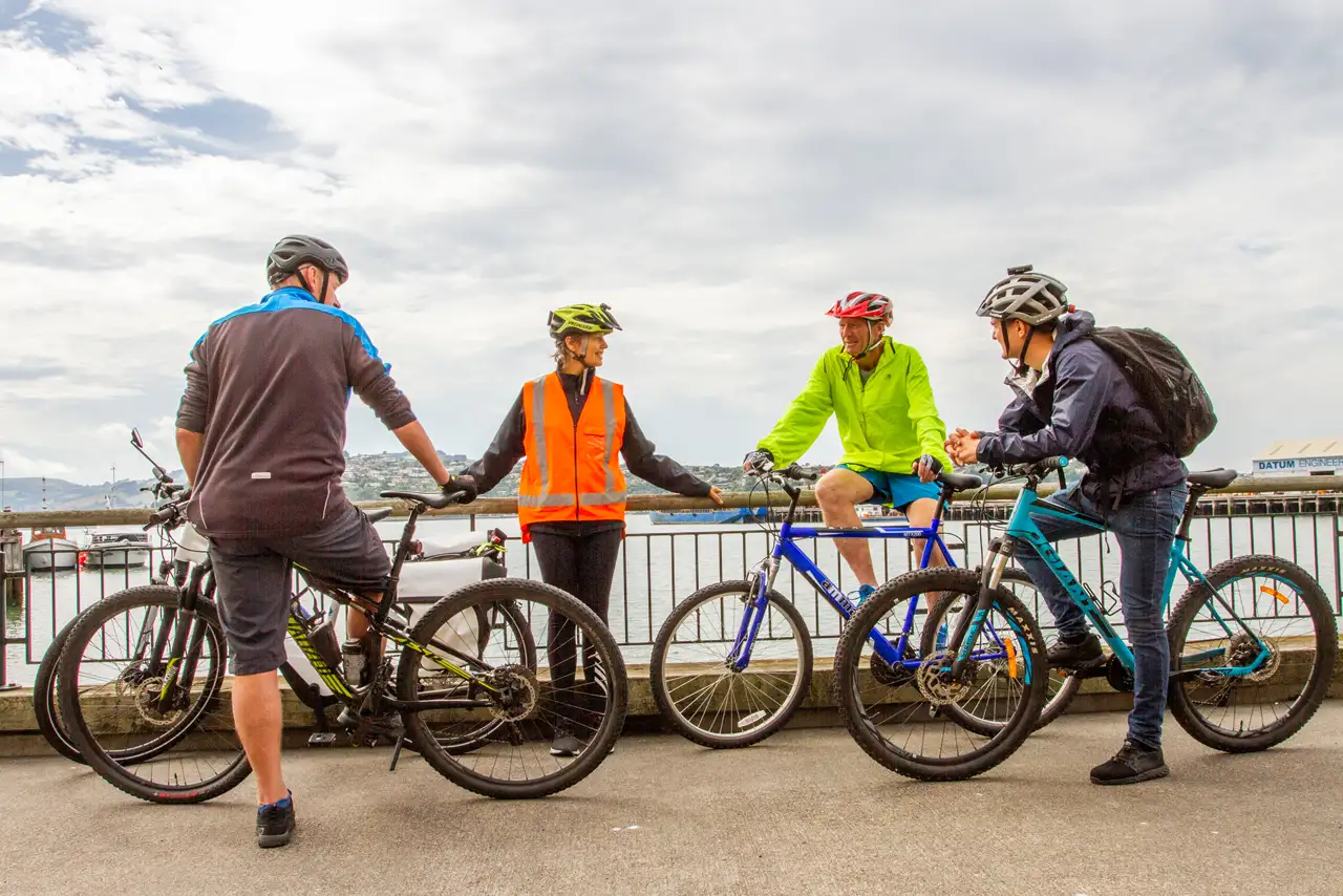 Cyclists taking a rest