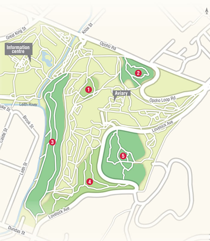 Go Bushs Map at Dunedin Botanic Garden