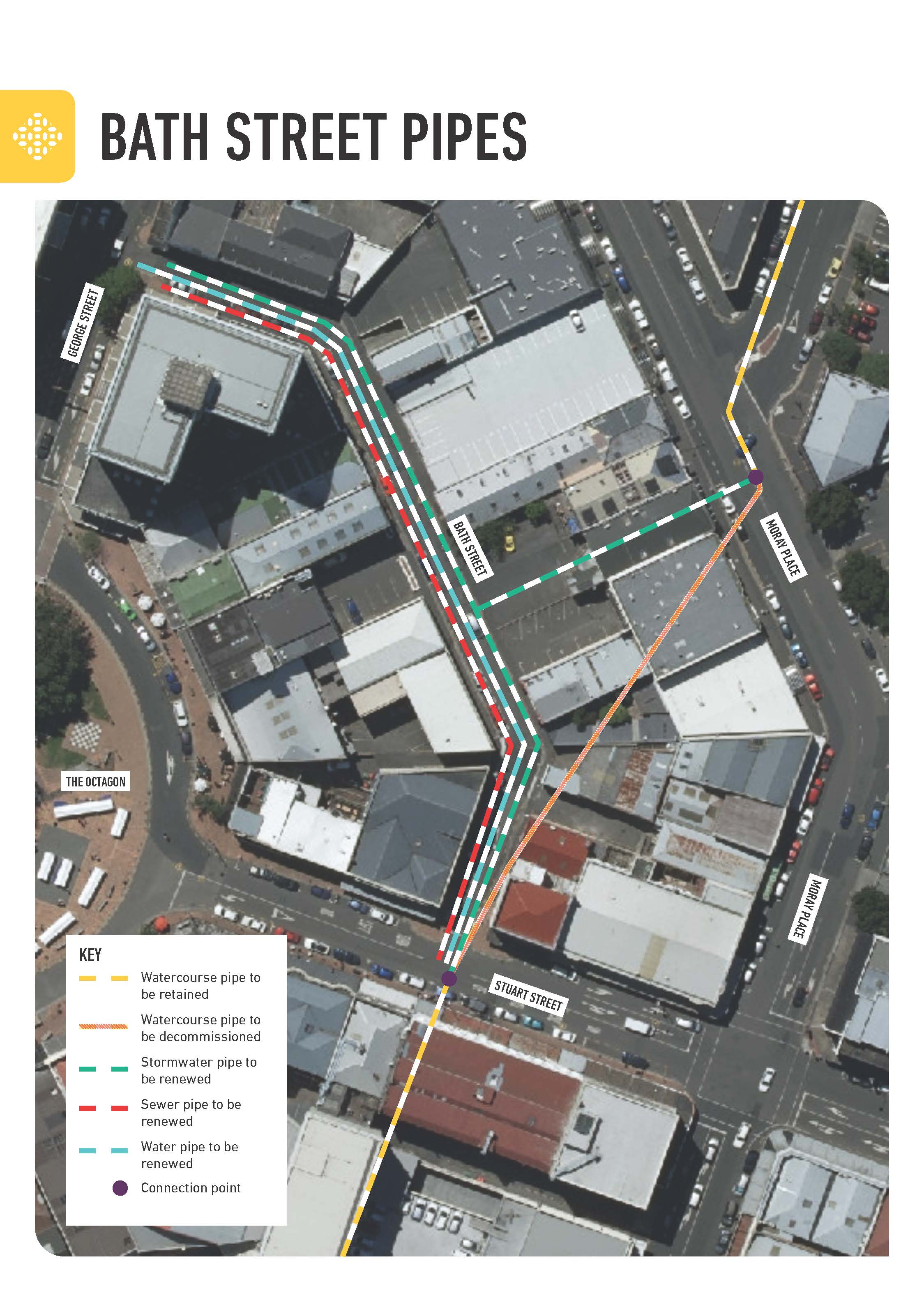 Bath Street pipe upgrade map 2024-25