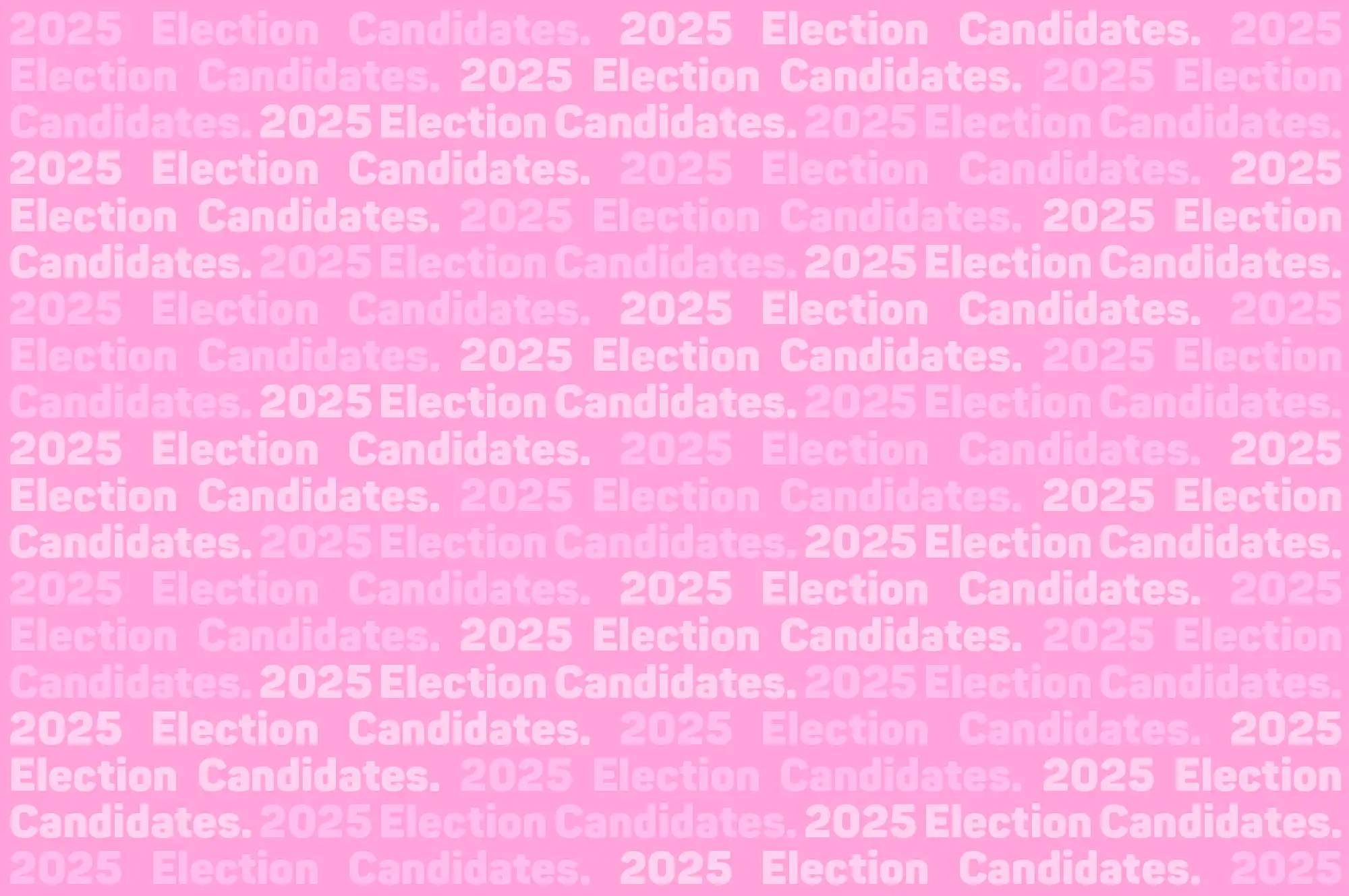 Meet the 2025 election candidates Meet the 2025 election candidates