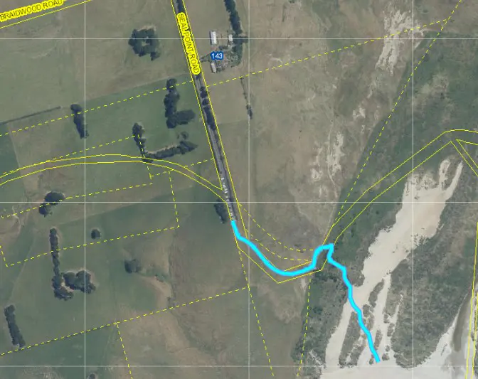 Aerial map of Sandfly Bay track