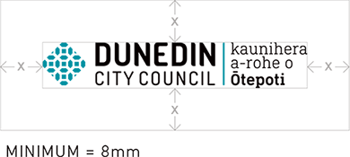 Clear space around the Dunedin City Council logo
