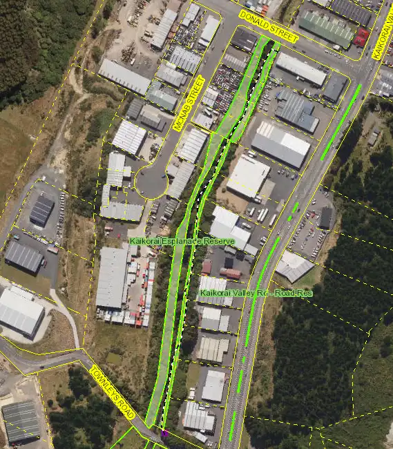Map of closed Kaikorai Stream walkway track