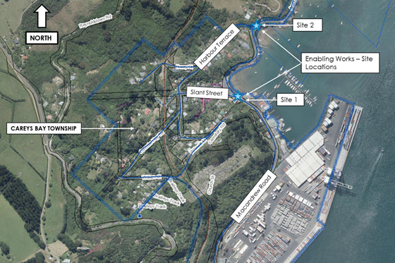 Carey's Bay site map