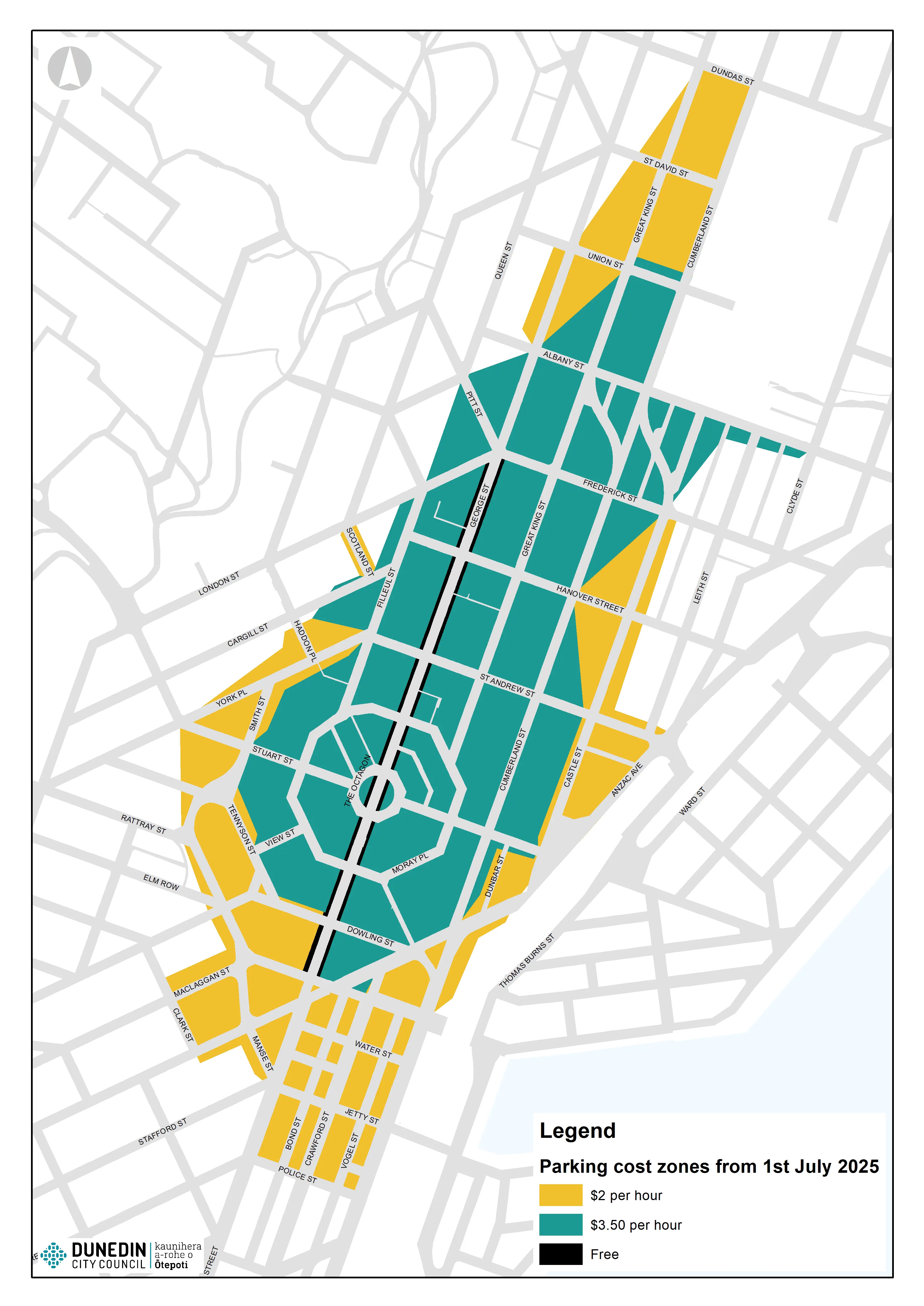 Parking zones map July 2025