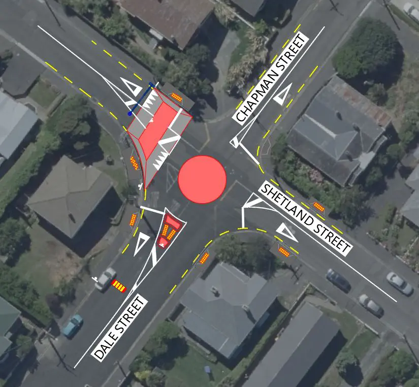 Shetland Street, Chapman Street and Dale Street roundabout 