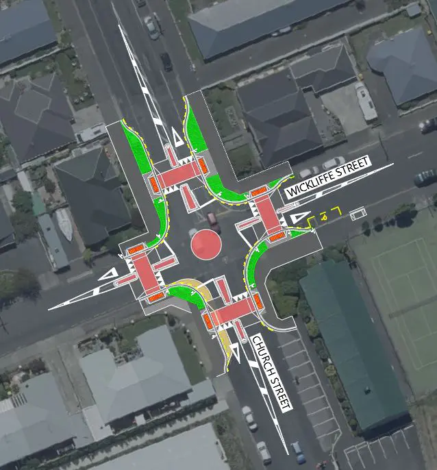 Wickliffe Street and Church Street roundabout 
